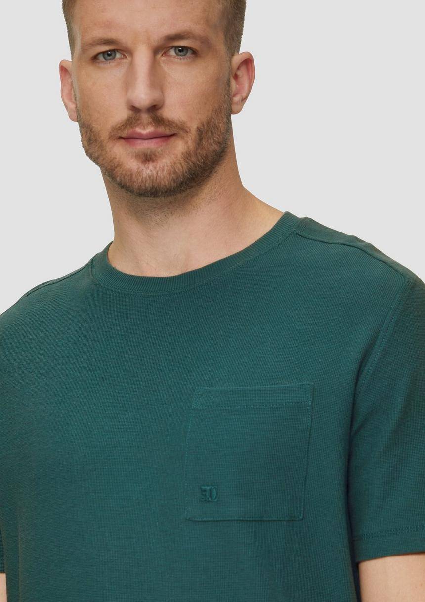 S.Oliver T-Shirt Mit Brusttasche Aus Waffeljersey