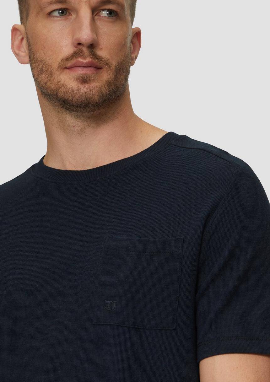 S.Oliver T-Shirt Mit Brusttasche Aus Waffeljersey