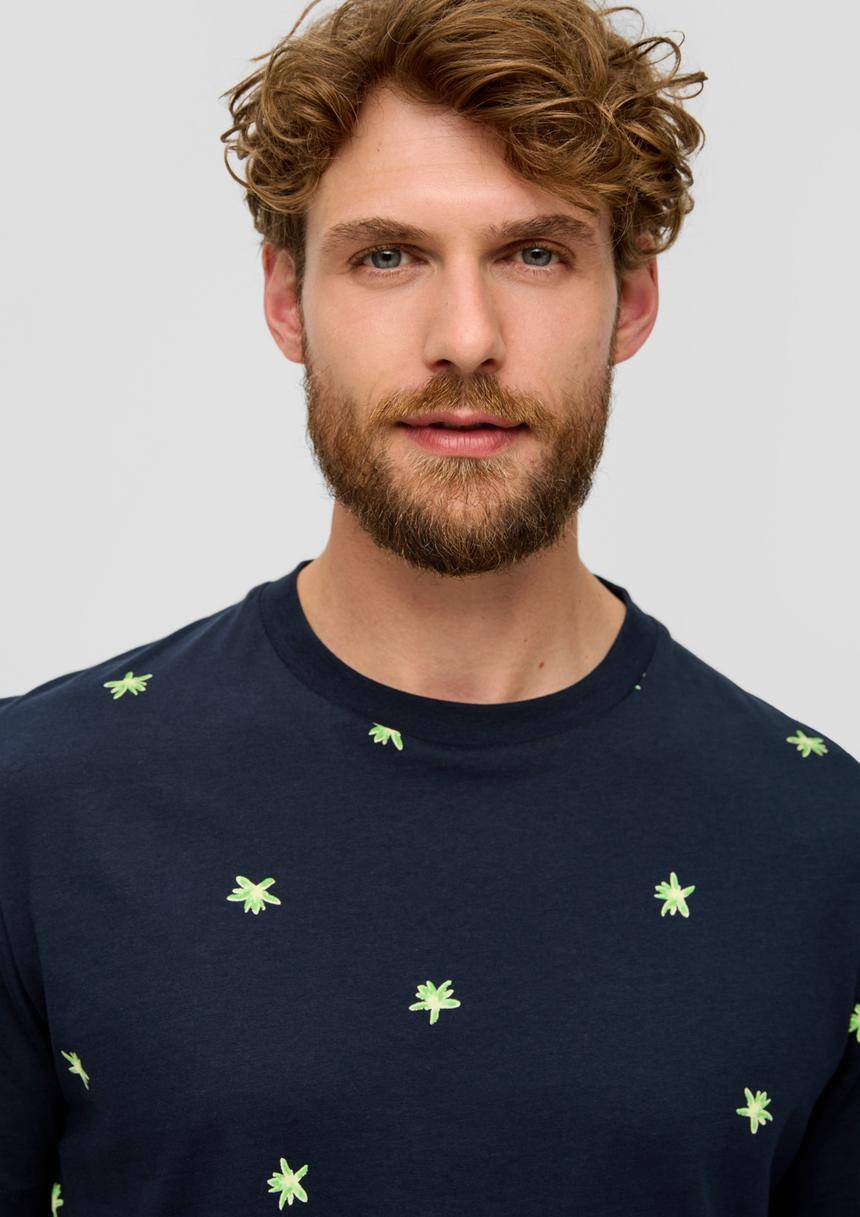 S.Oliver T-Shirt Mit Crew Neck Und All-over-Print
