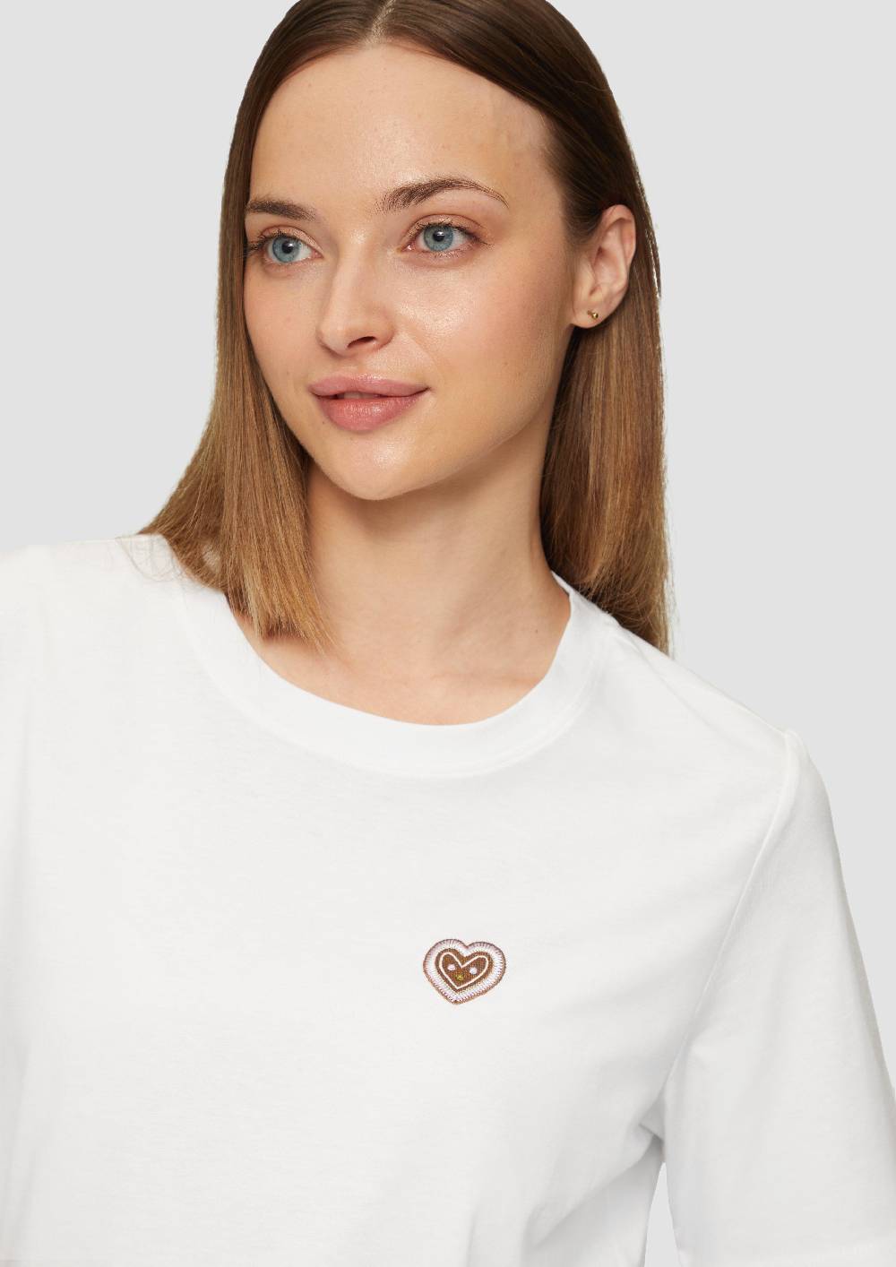 S.Oliver T-Shirt Mit Frontprint Und Glitzer-Detail