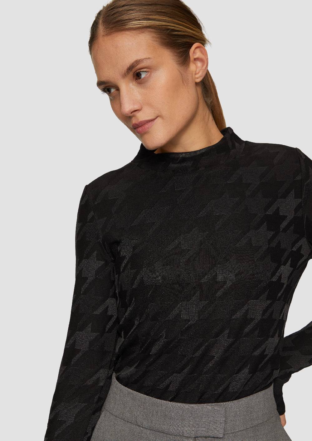 S.Oliver T-Shirt Mit Hahnentrittmuster