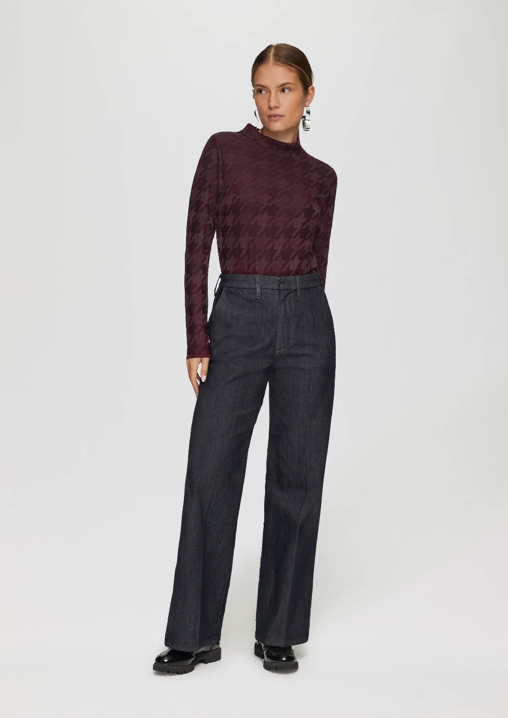 S.Oliver T-Shirt Mit Hahnentrittmuster