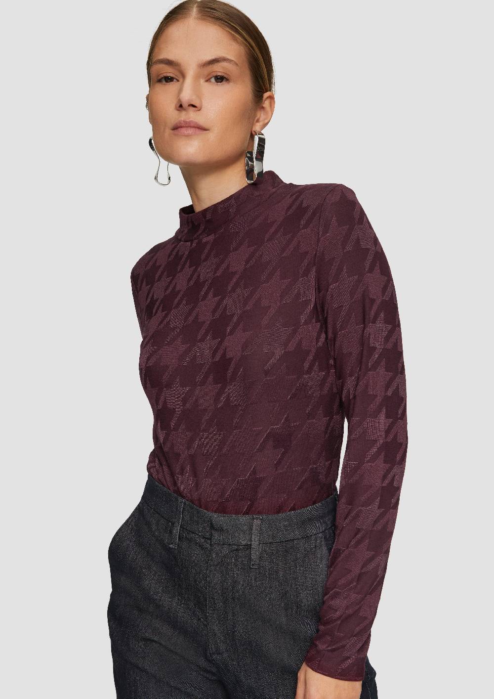 S.Oliver T-Shirt Mit Hahnentrittmuster