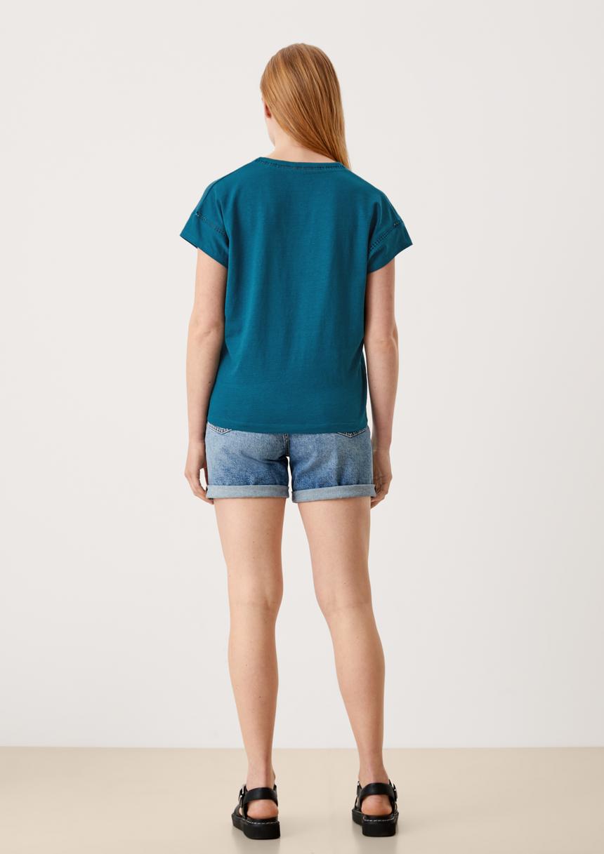 S.Oliver T-Shirt Mit Häkelspitze
