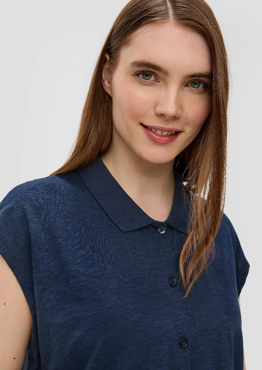 S.Oliver T-Shirt Mit Knopfleiste Und Polokragen