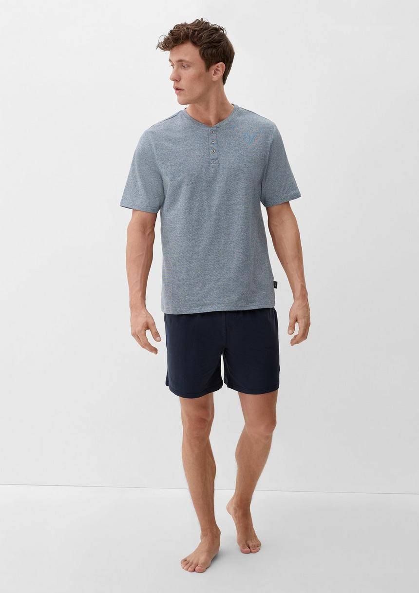 S.Oliver T-Shirt Mit Kurzer Knopfleiste