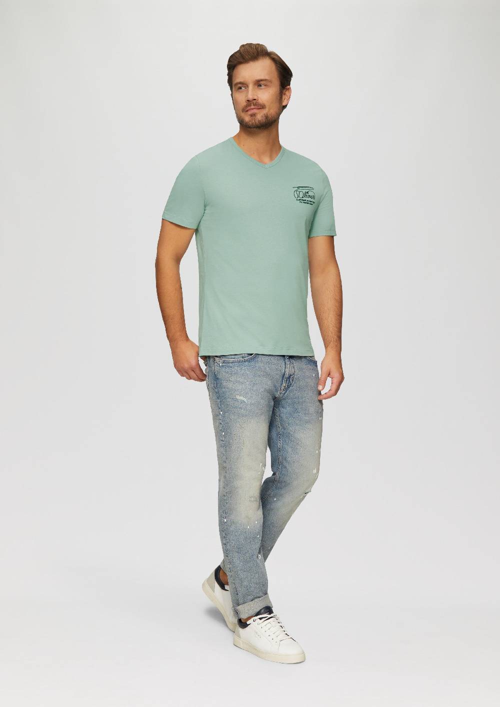 S.Oliver T-Shirt Mit Logostickerei