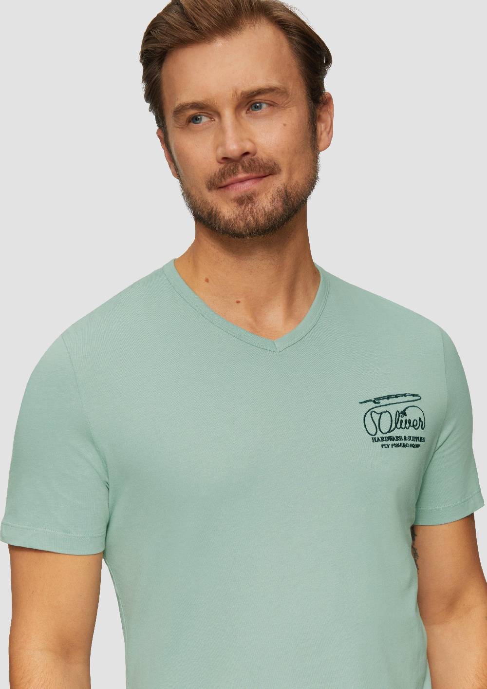 S.Oliver T-Shirt Mit Logostickerei