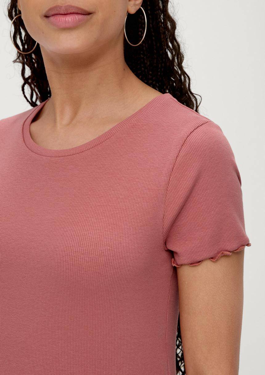 S.Oliver T-Shirt Mit Rippstruktur