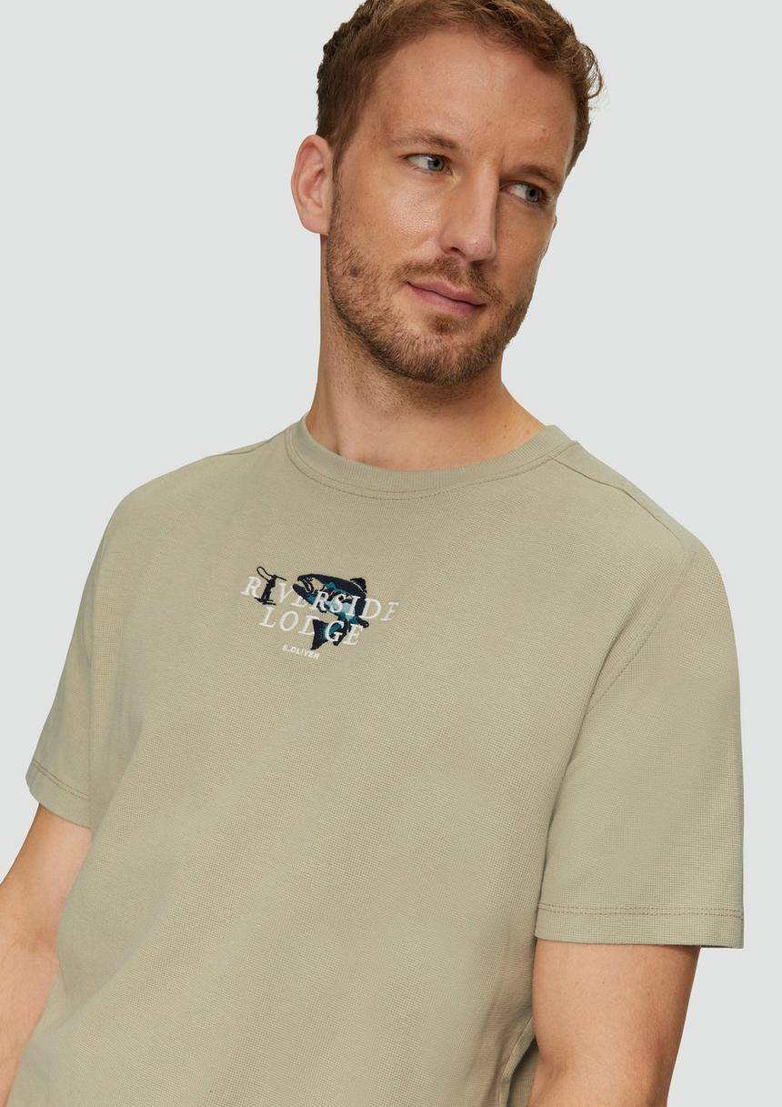 S.Oliver T-Shirt Mit Stickerei Aus Waffeljersey
