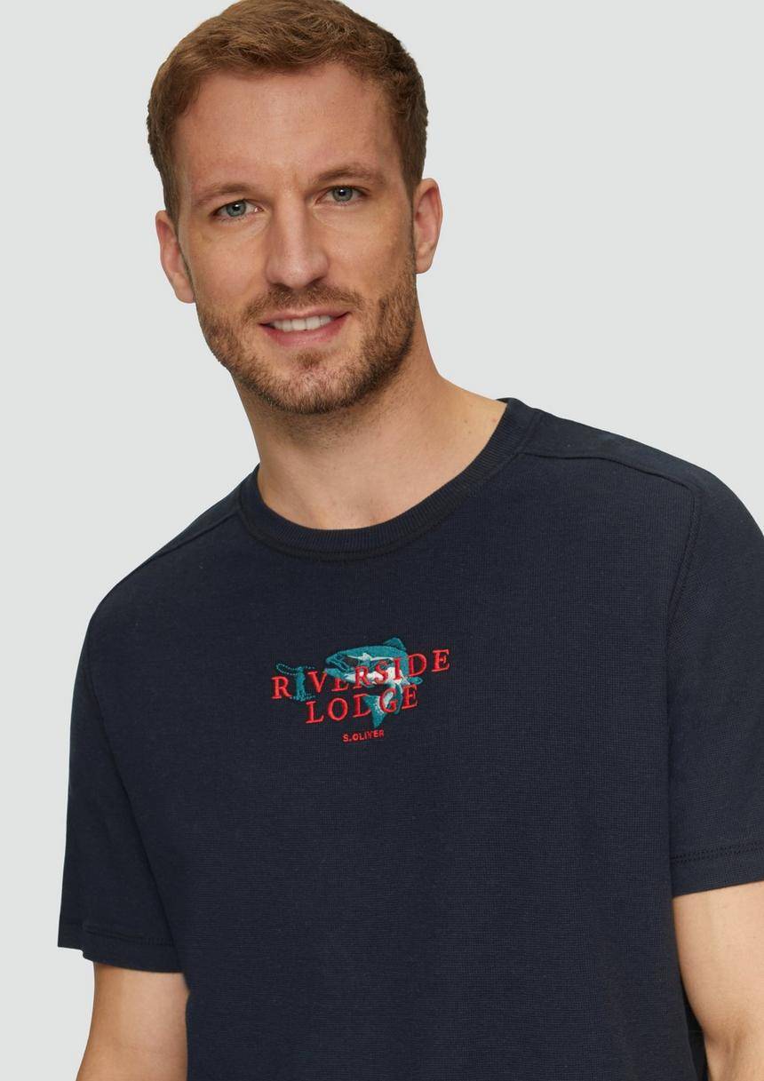 S.Oliver T-Shirt Mit Stickerei Aus Waffeljersey