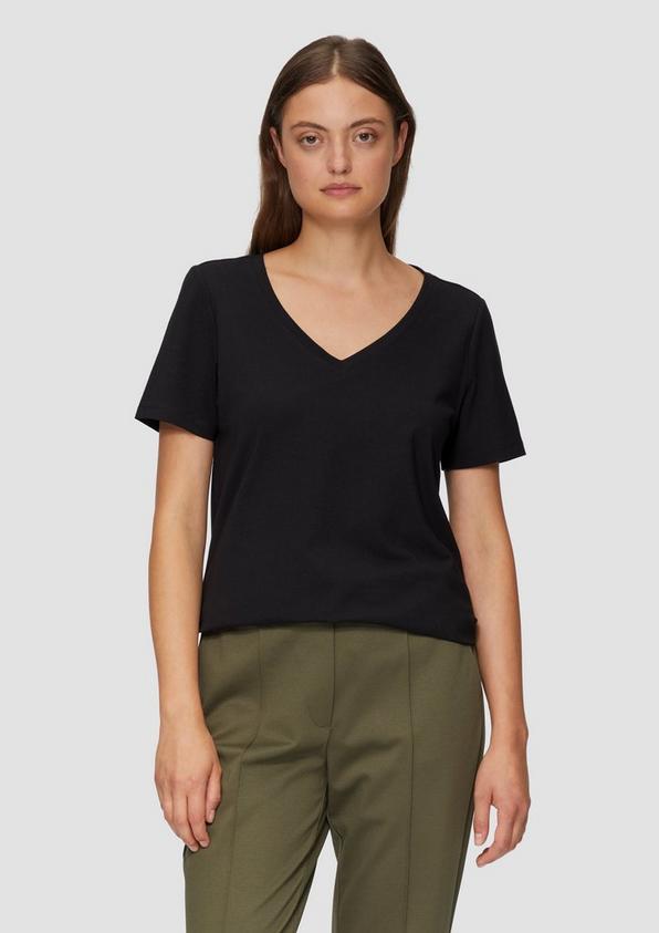 S.Oliver T-Shirt mit V-Ausschnitt
