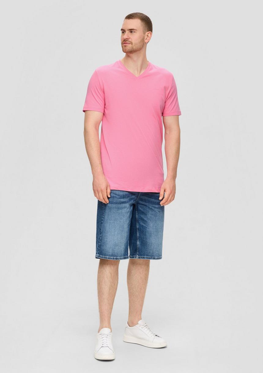 S.Oliver T-Shirt Mit V-Ausschnitt Und Logo-Detail