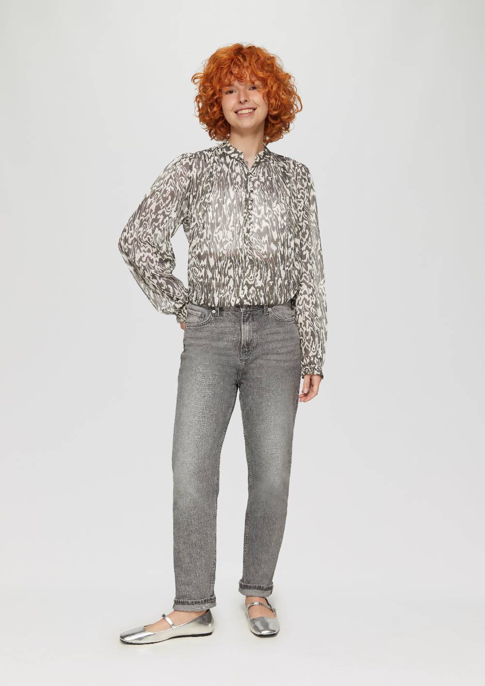 S.Oliver Transparente Bluse Mit All-over-Print