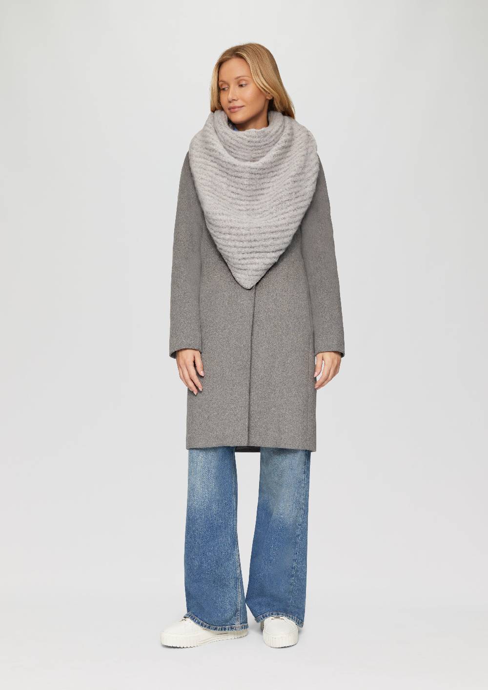 S.Oliver Triangel-Schal Mit Strickmuster