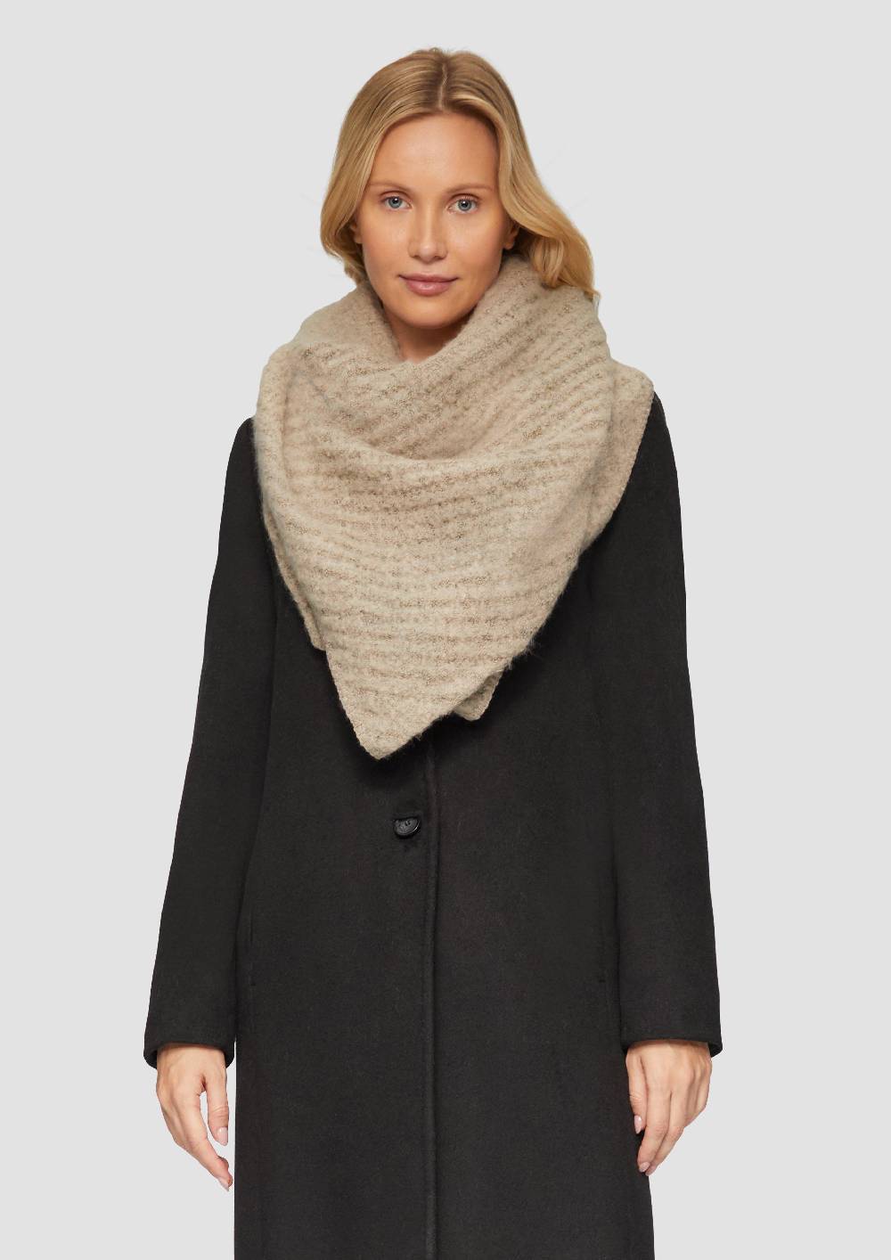 S.Oliver Triangel-Schal Mit Strickmuster