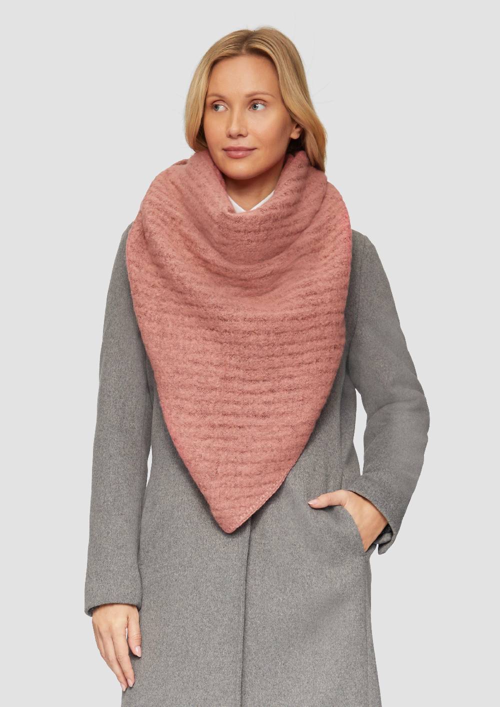 S.Oliver Triangel-Schal Mit Strickmuster