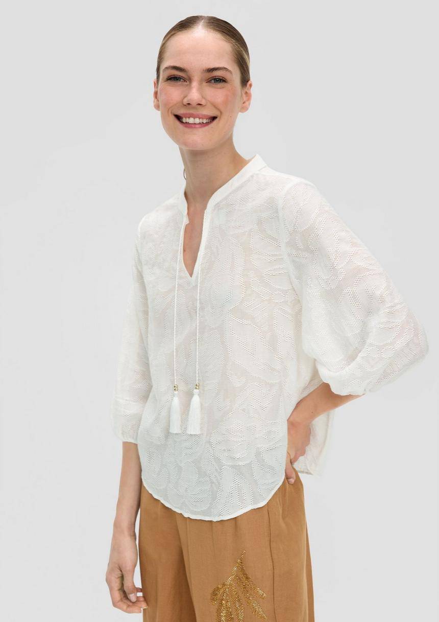 S.Oliver Tunikabluse im Leaf-Design aus Viskosemix