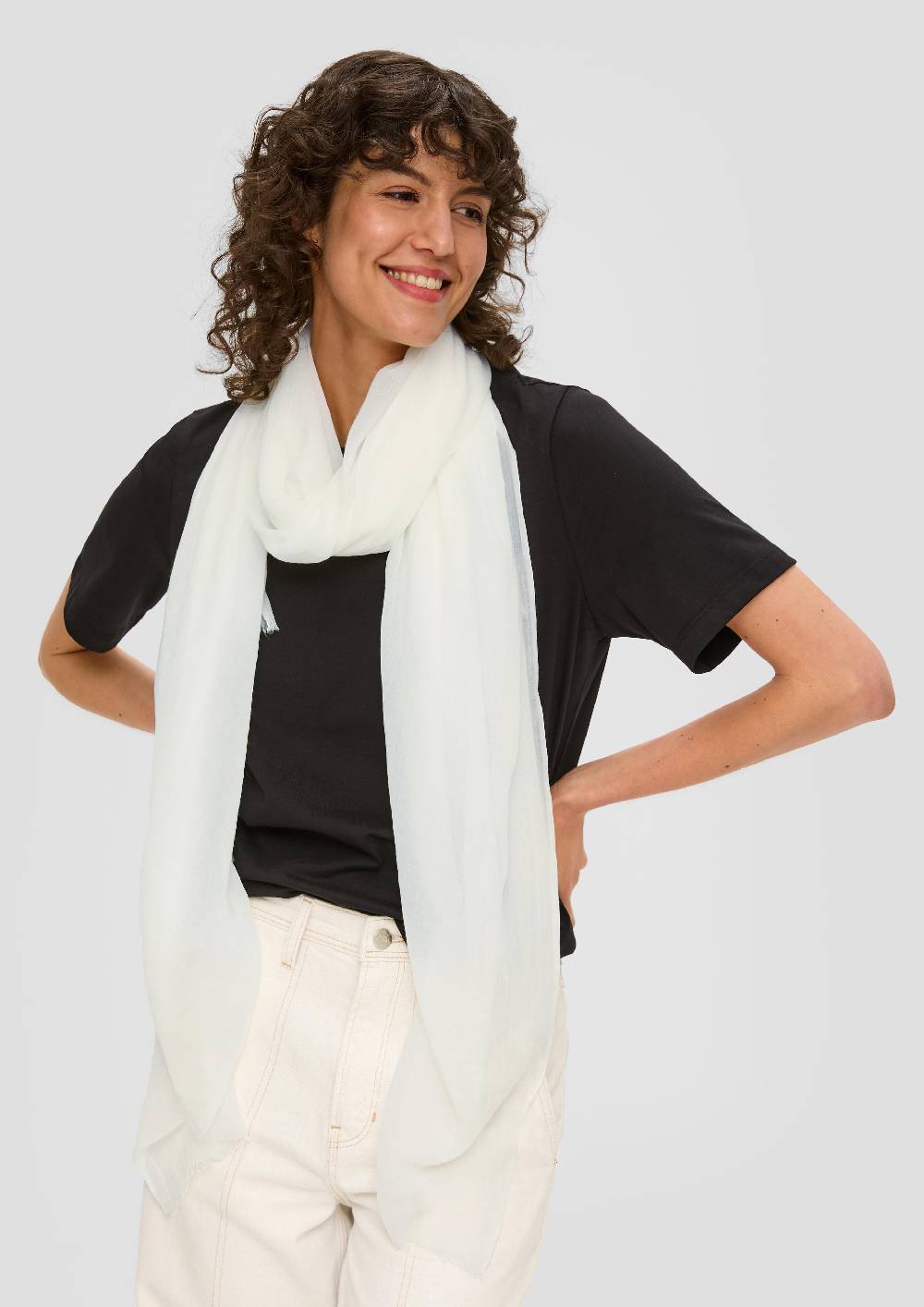 S.Oliver Unifarbener Schal Aus Leichtem Polyester