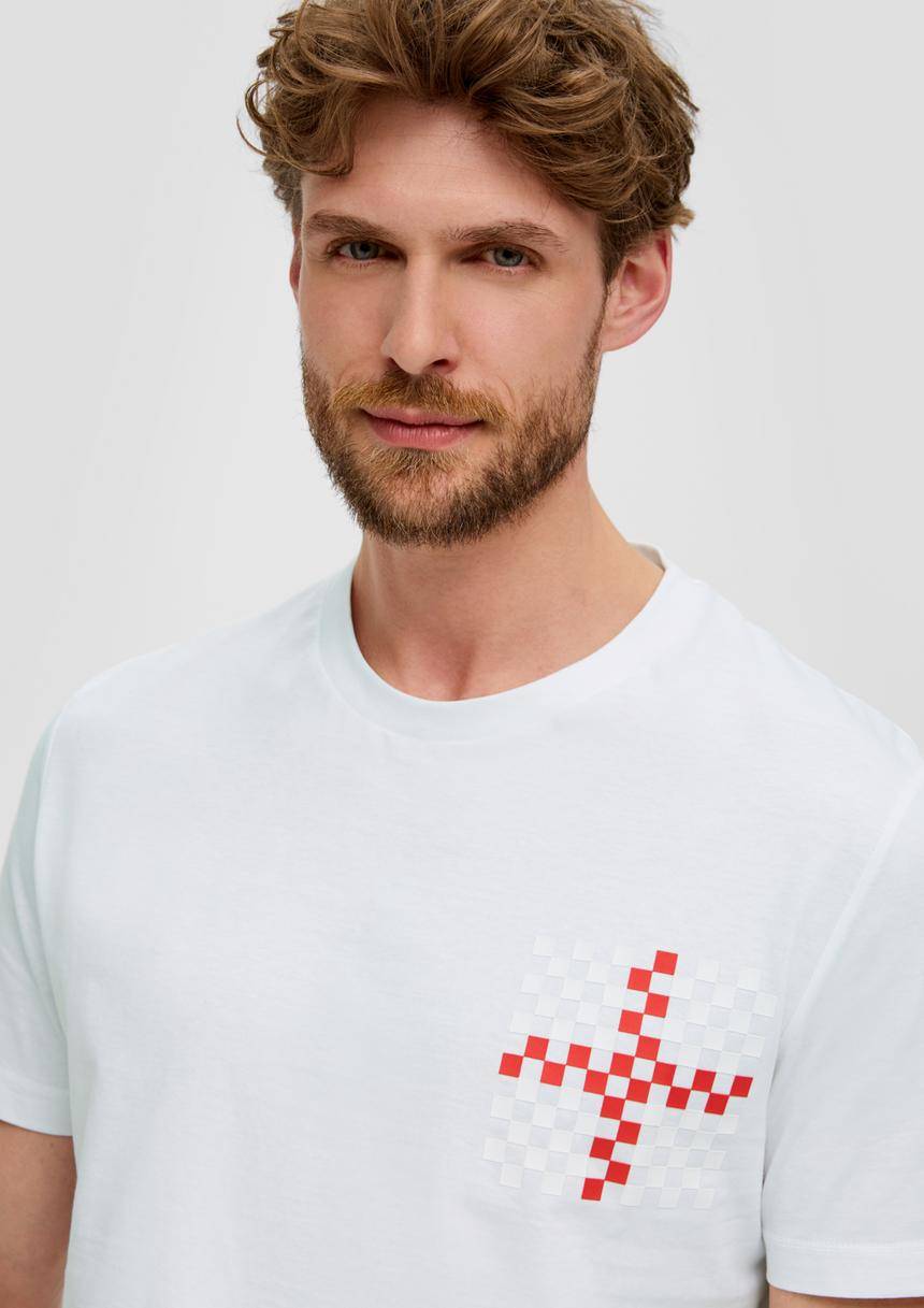 S.Oliver Unisex Baumwoll-T-Shirt Mit EM-Print