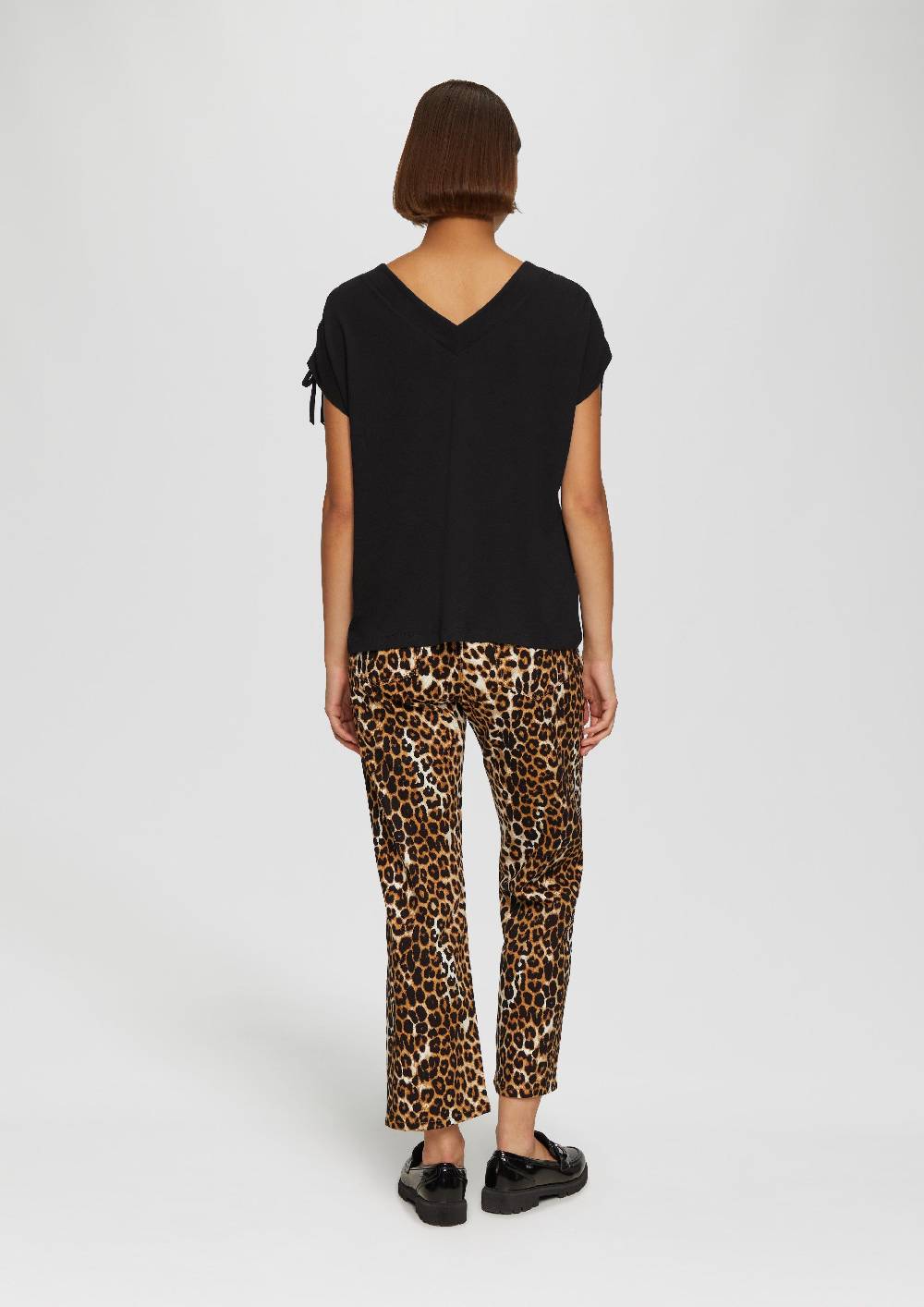 S.Oliver V-Neck Shirt Mit Raffung An Den Schultern