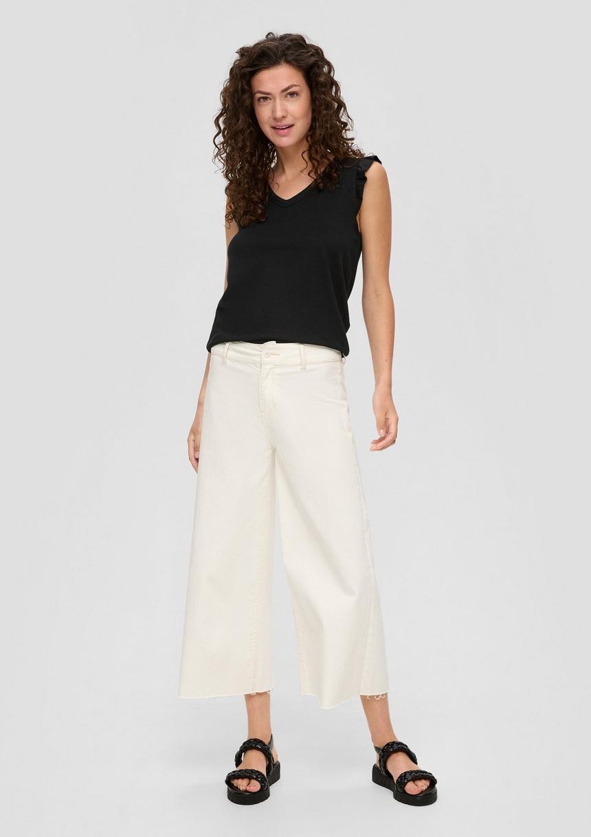 S.Oliver V-Neck-Top Aus Jersey Mit Rüschen