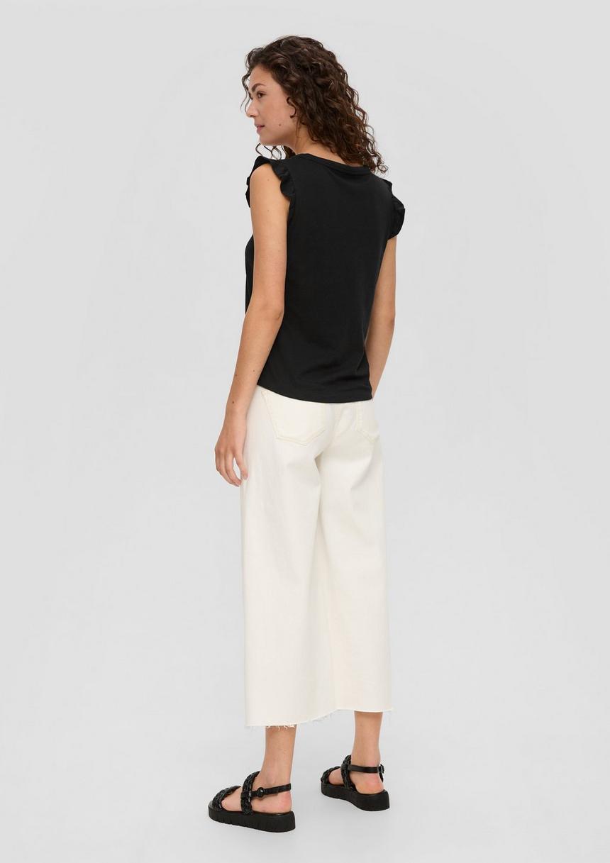 S.Oliver V-Neck-Top Aus Jersey Mit Rüschen