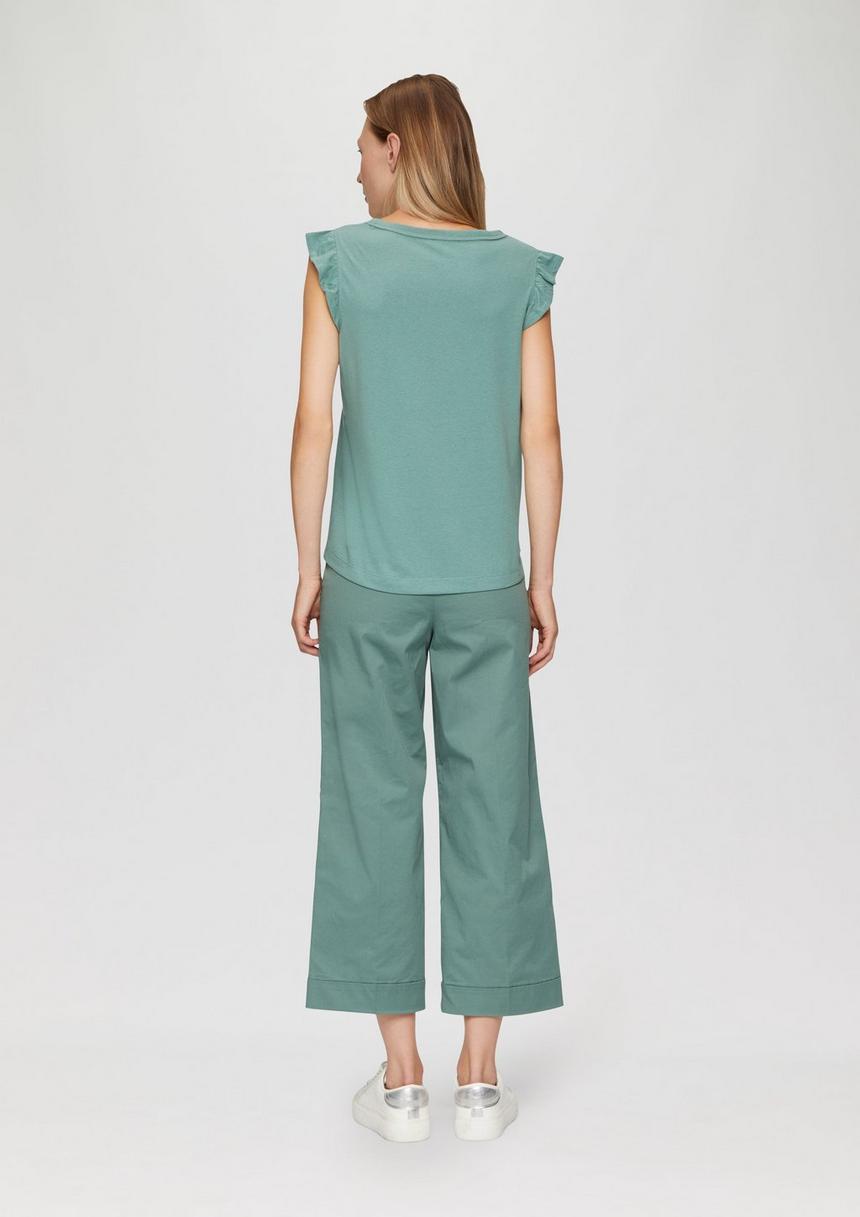 S.Oliver V-Neck-Top Aus Jersey Mit Rüschen
