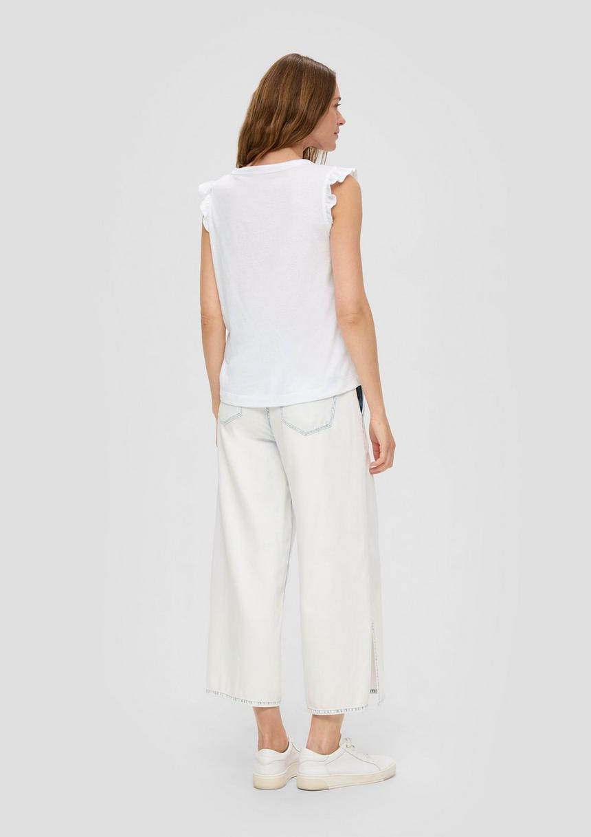 S.Oliver V-Neck-Top Aus Jersey Mit Rüschen