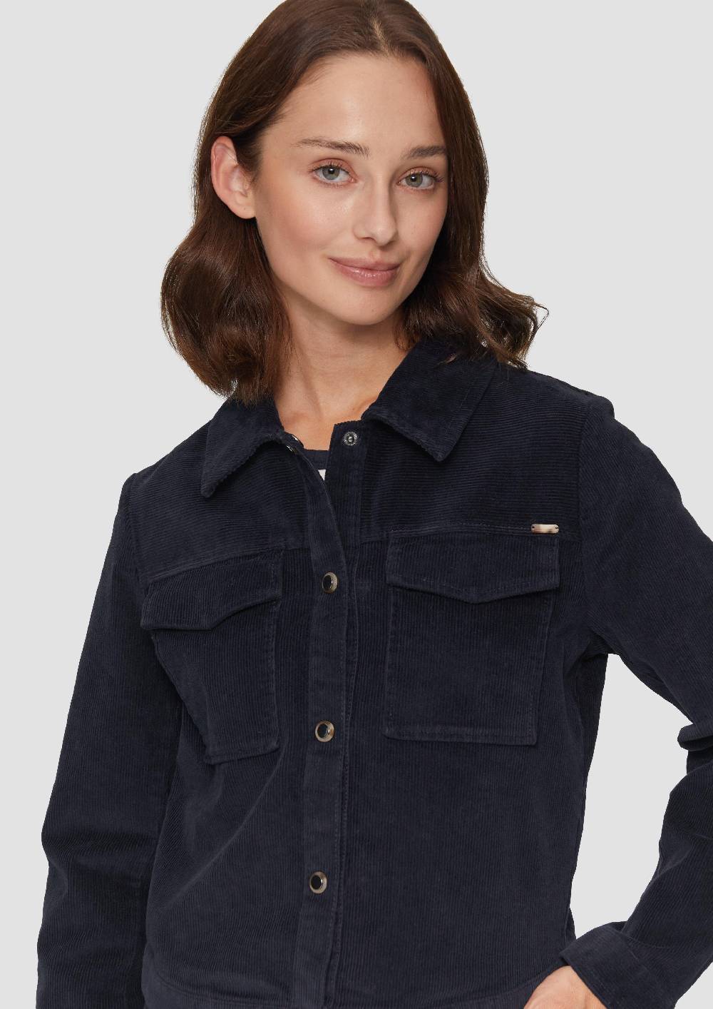 S.Oliver Verkürzte Cordjacke Mit Druckknöpfen