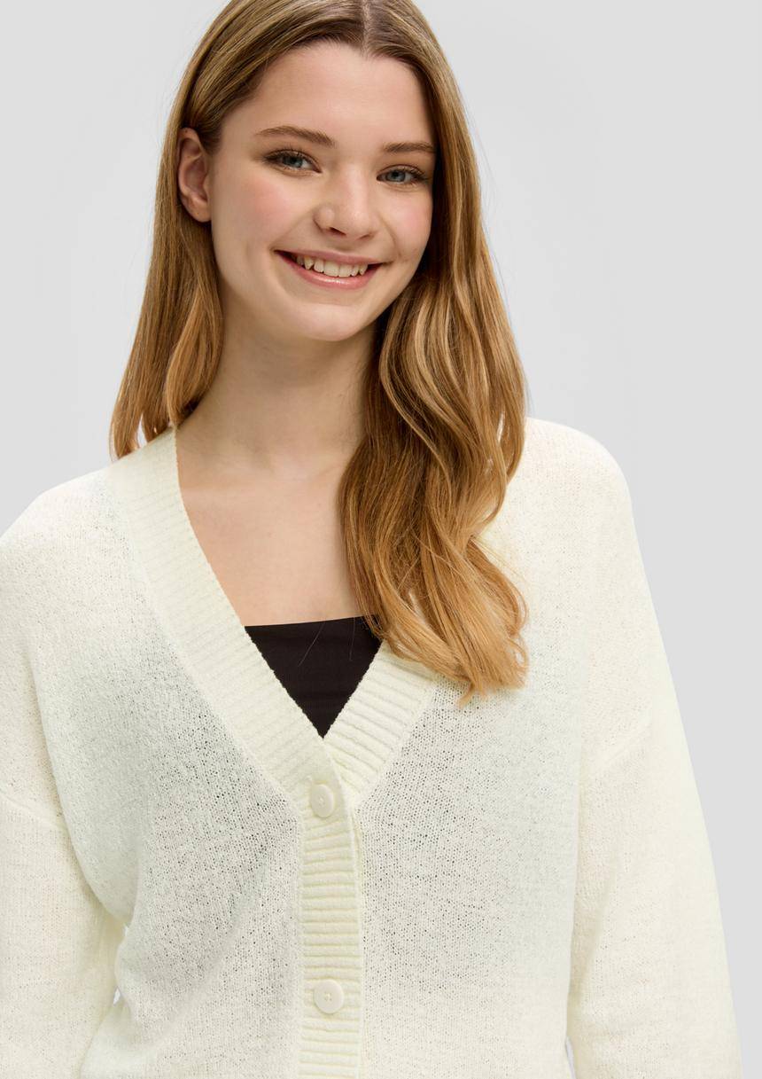 S.Oliver Verkürzte Strickjacke Mit Knöpfen
