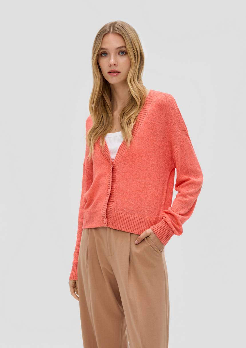 S.Oliver Verkürzte Strickjacke mit Knöpfen
