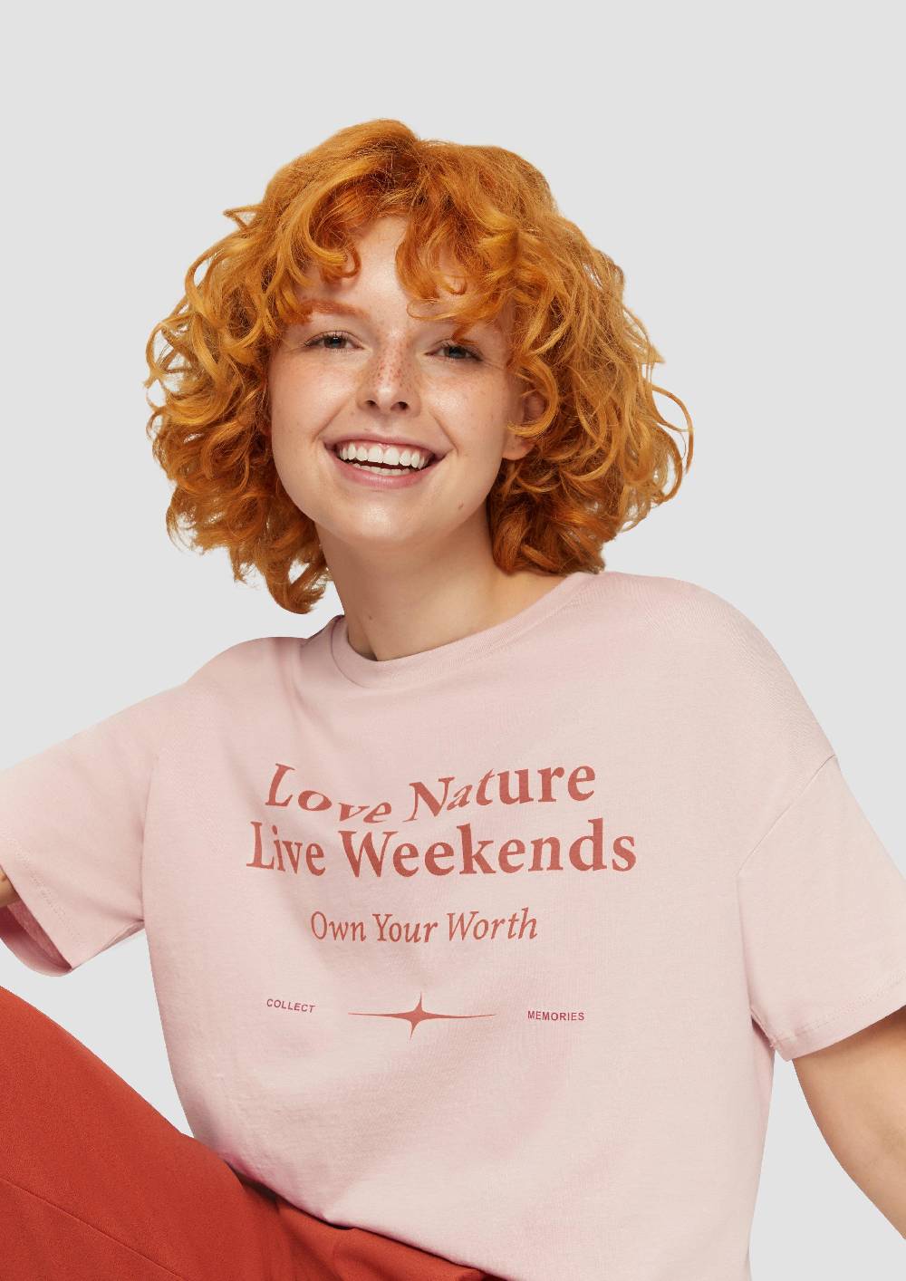 S.Oliver Verkürztes Baumwollshirt Mit Frontprint