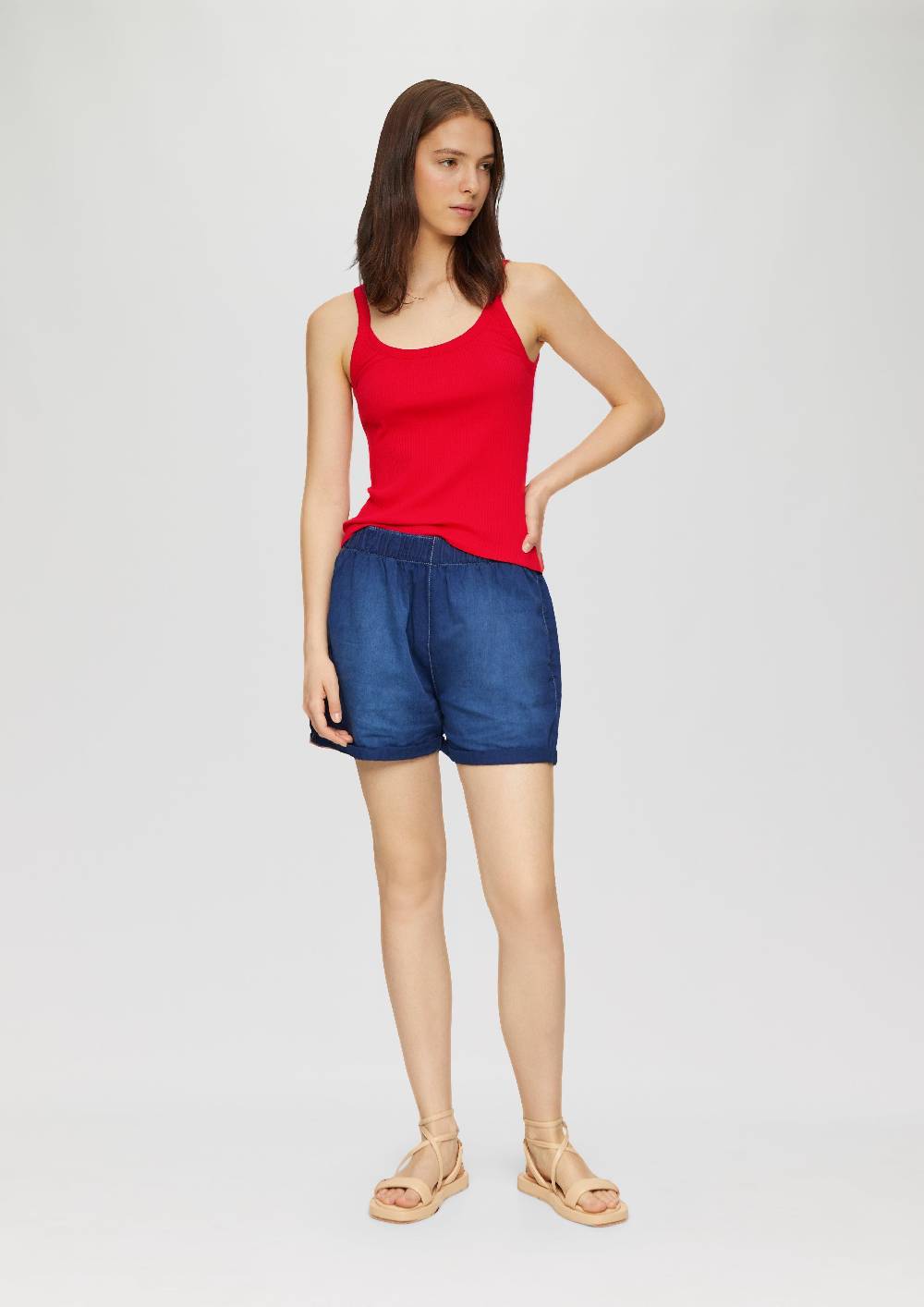 S.Oliver Verkürztes Slim-Fit-Top Mit Rippstruktur