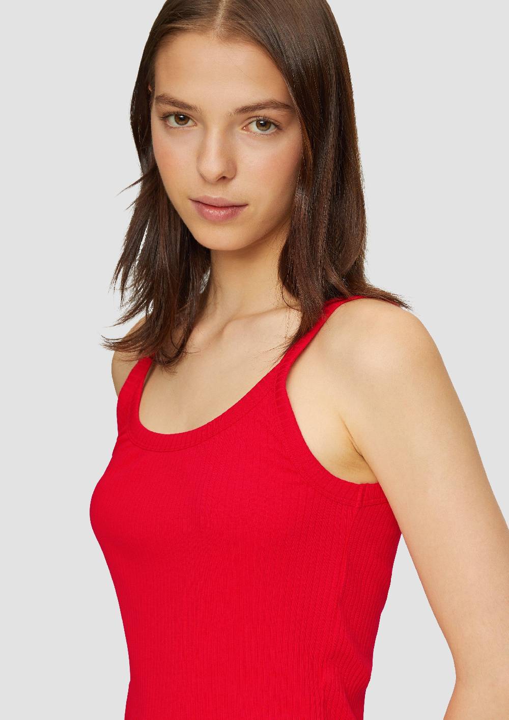 S.Oliver Verkürztes Slim-Fit-Top Mit Rippstruktur