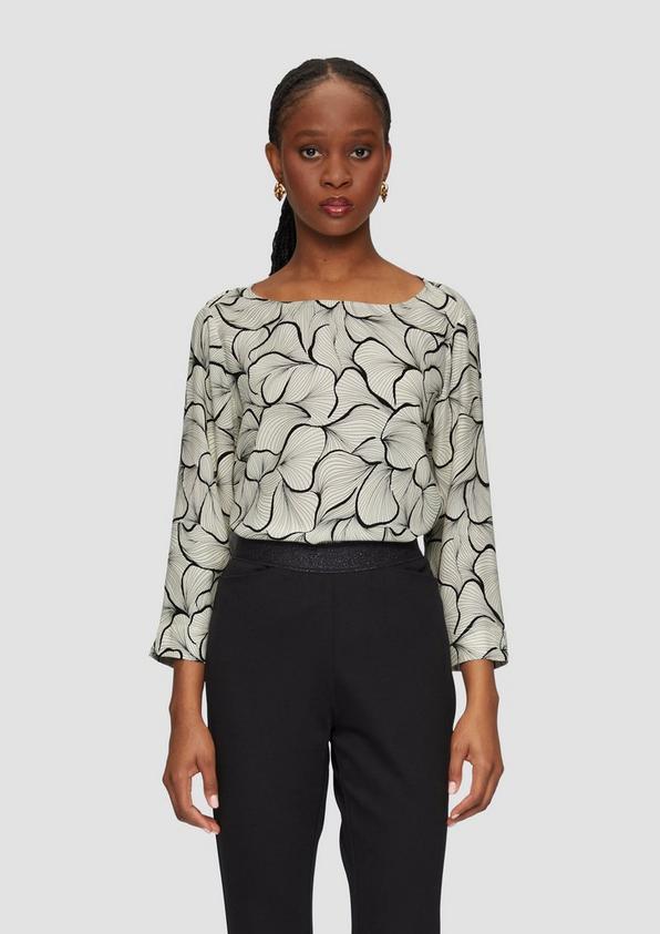S.Oliver Viskose-Bluse mit 3/4 Armen