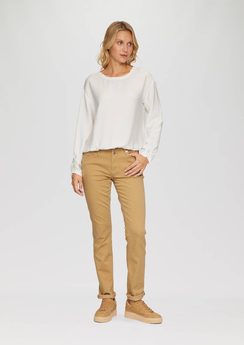 S.Oliver Viskose-Bluse Mit Elastischem Saum