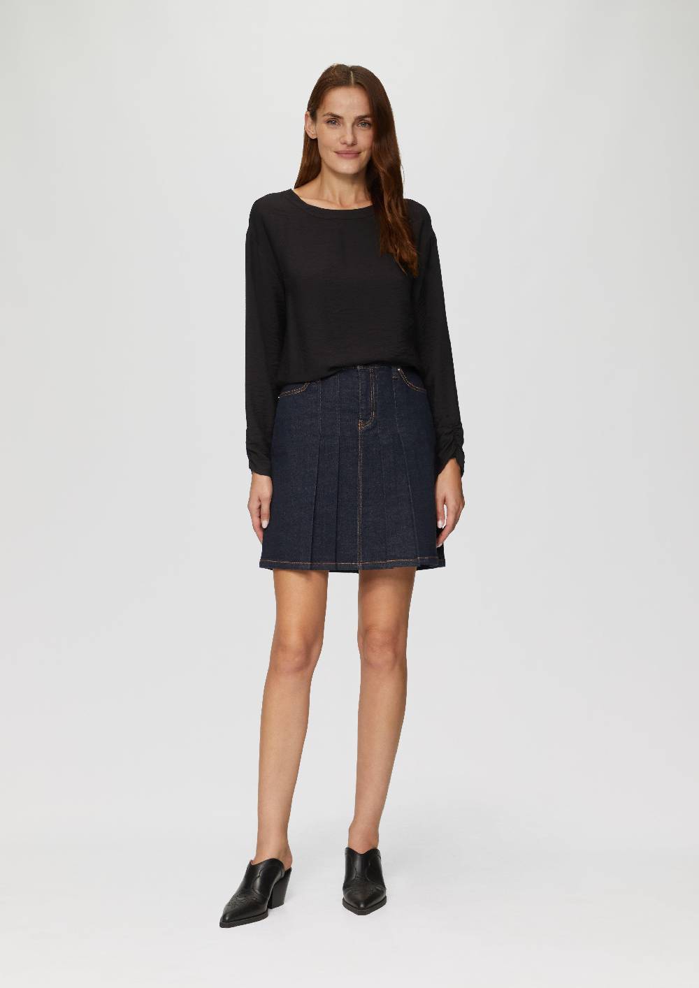 S.Oliver Viskose-Bluse Mit Elastischem Saum