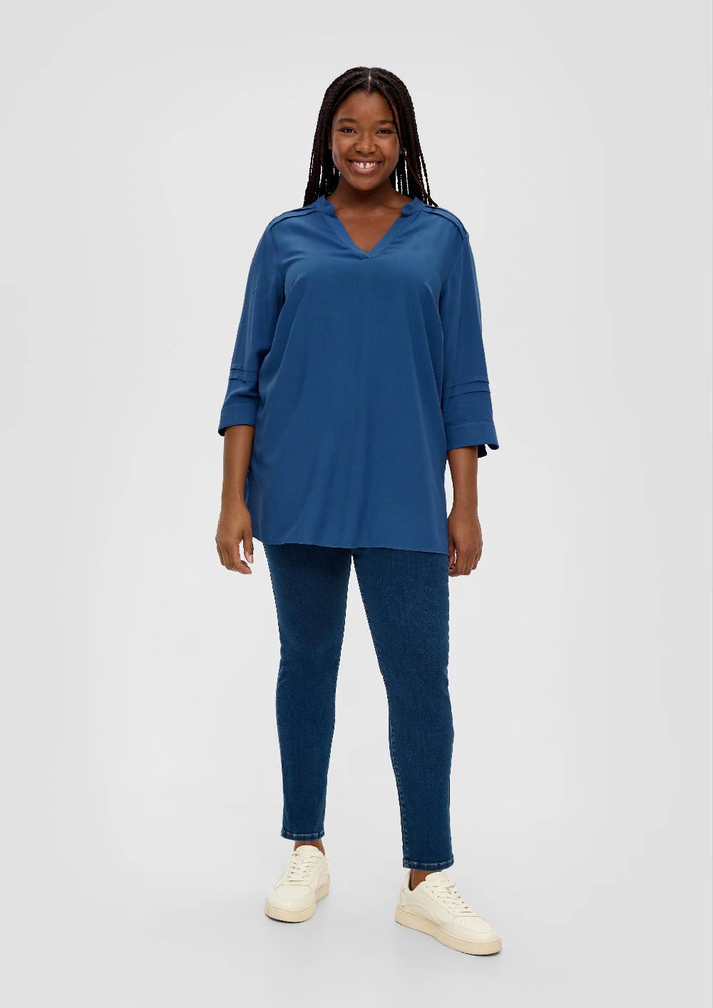 S.Oliver Viskosebluse Mit Biesenfalten