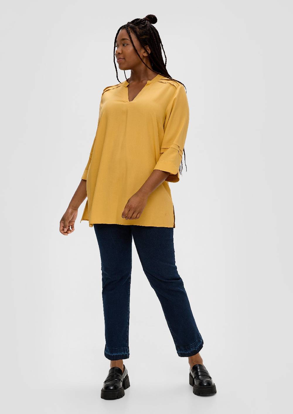 S.Oliver Viskosebluse Mit Biesenfalten