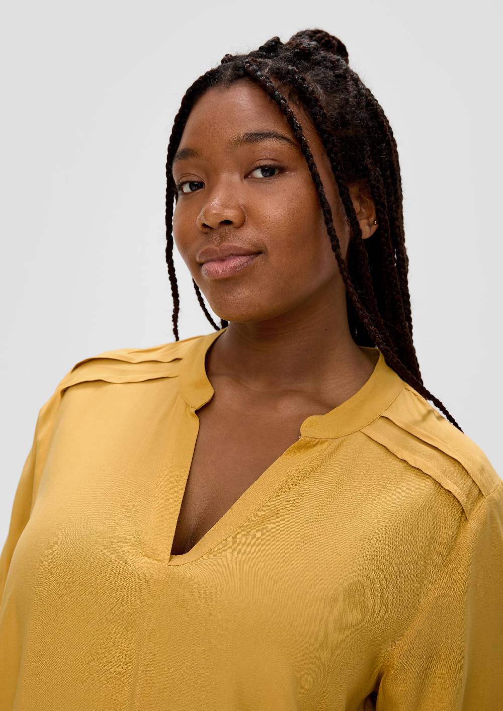 S.Oliver Viskosebluse Mit Biesenfalten