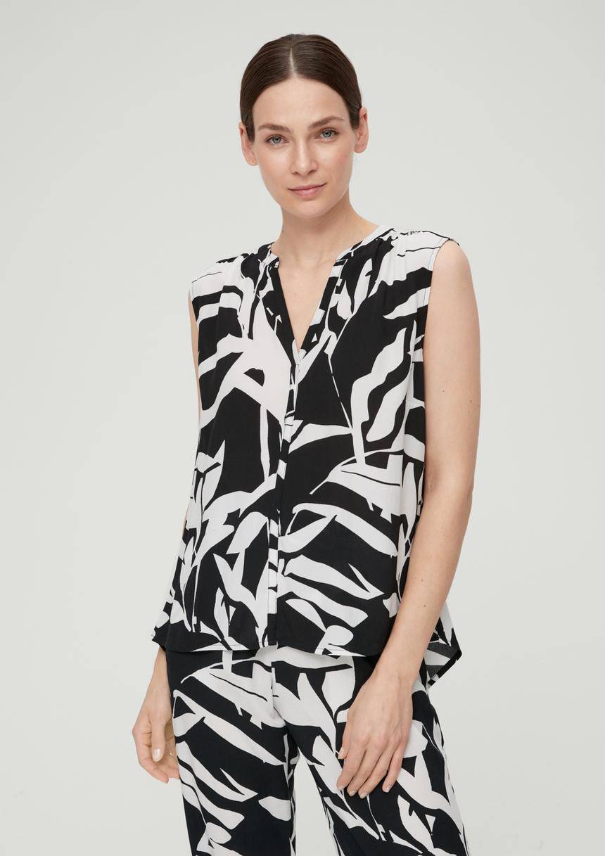 S.Oliver Viskosebluse mit Crêpestruktur