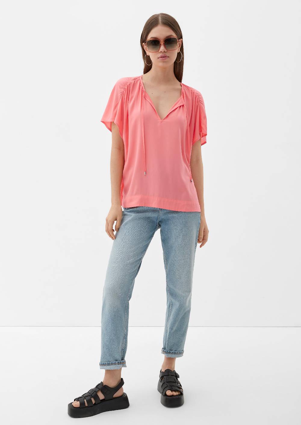 S.Oliver Viskosebluse Mit Raffung