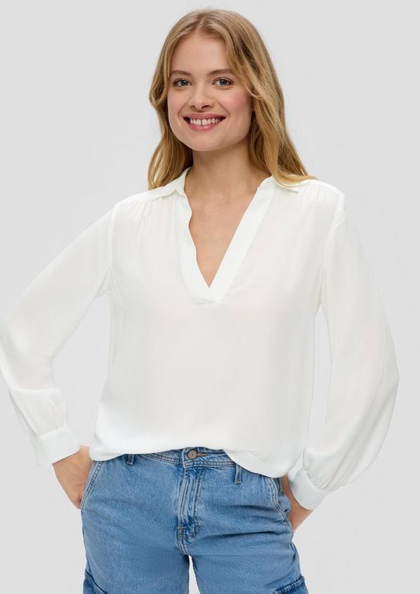 S.Oliver Viskosebluse mit V-Ausschnitt