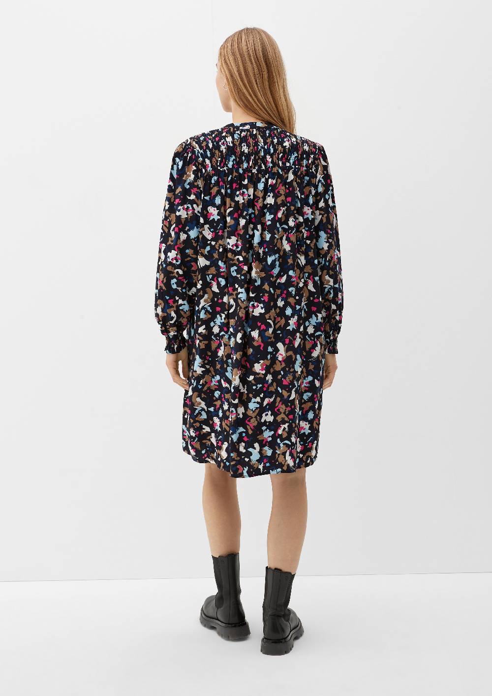 S.Oliver Viskosekleid Mit Smok-Details