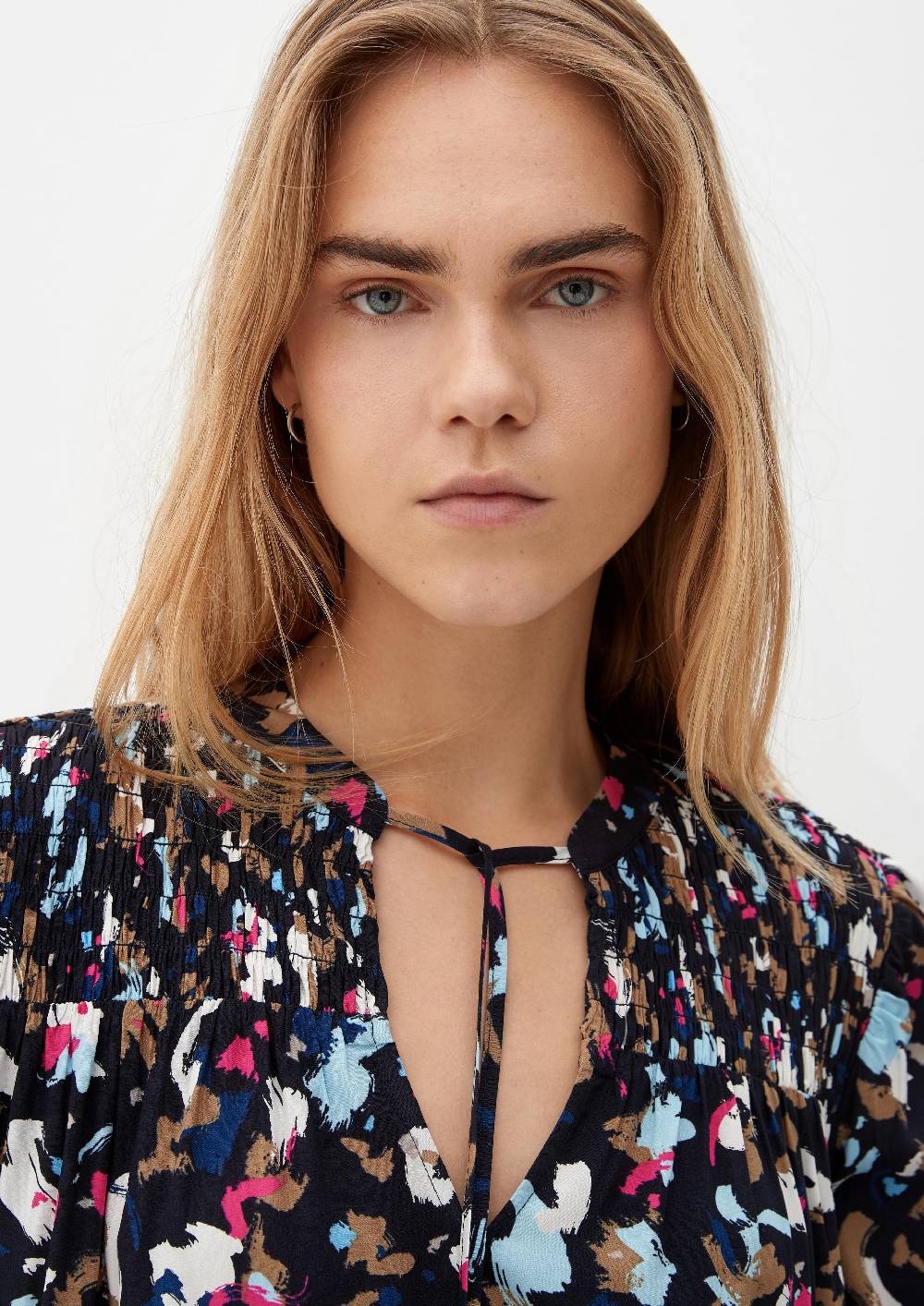 S.Oliver Viskosekleid Mit Smok-Details