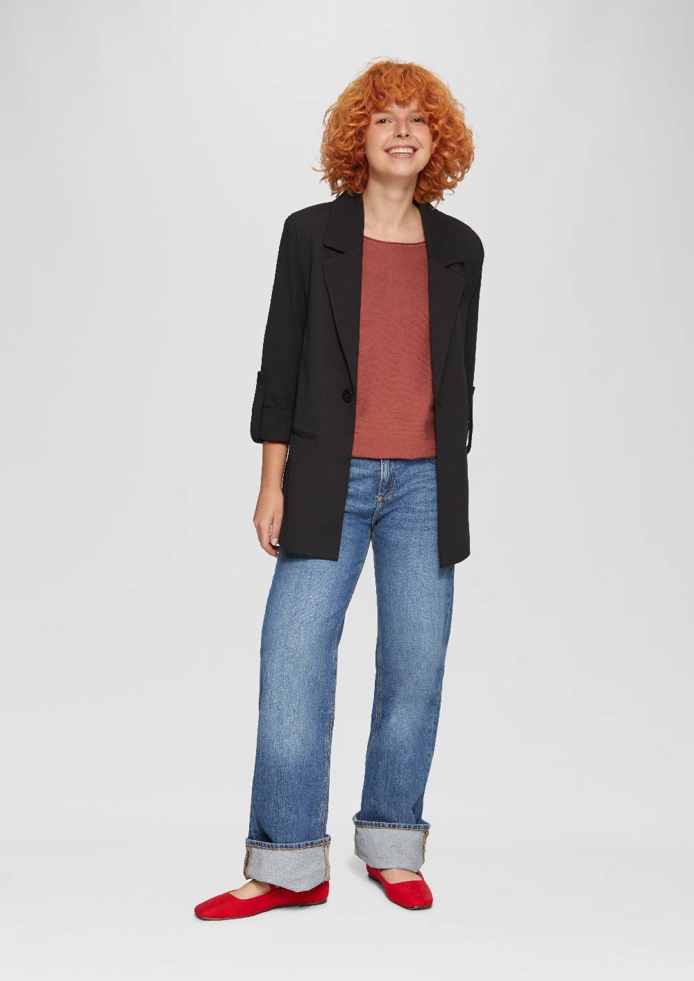 S.Oliver Viskosemix-Pullover Mit Fledermausärmeln