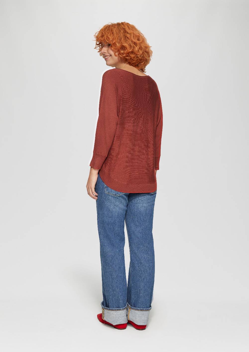 S.Oliver Viskosemix-Pullover Mit Fledermausärmeln
