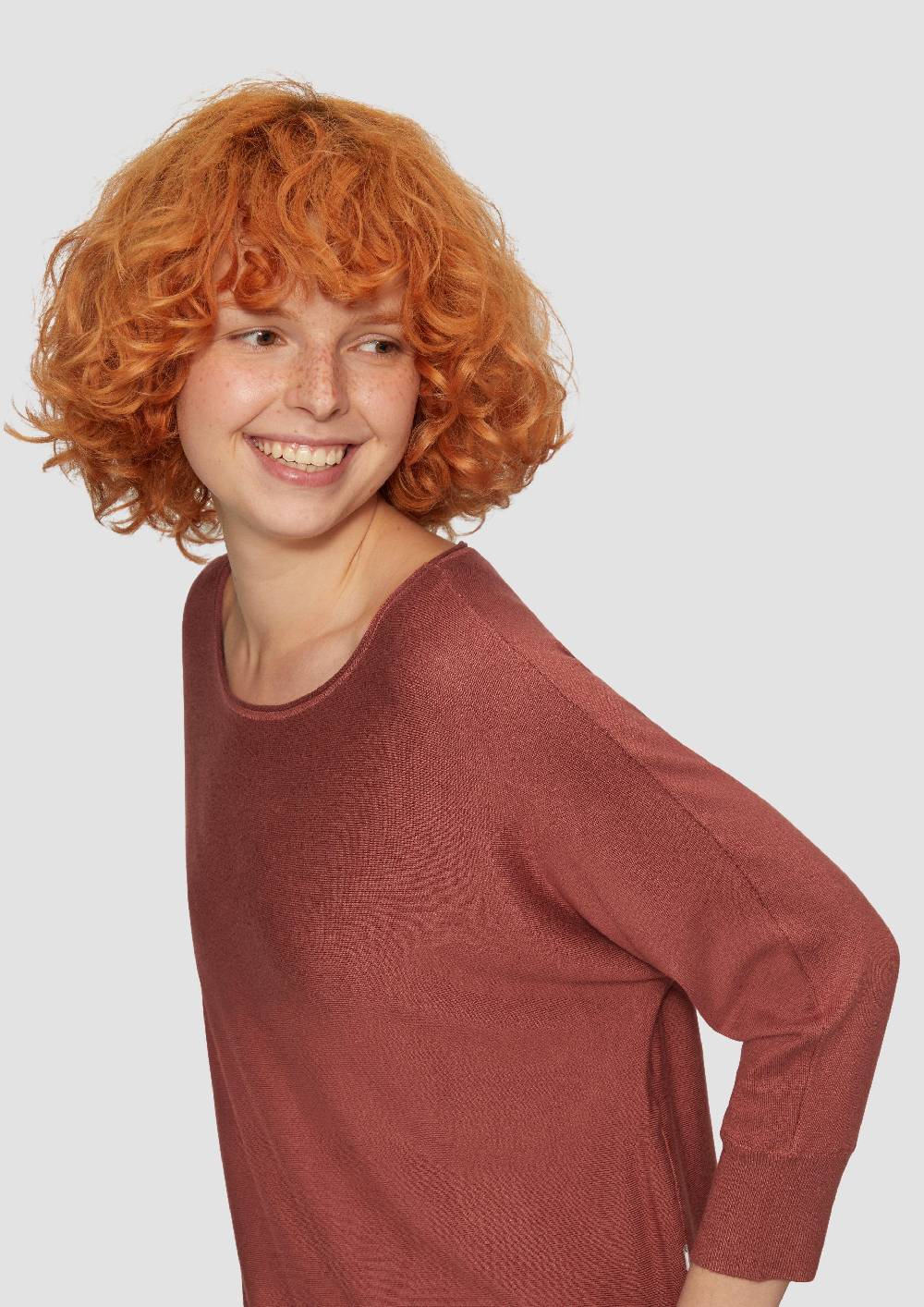 S.Oliver Viskosemix-Pullover Mit Fledermausärmeln