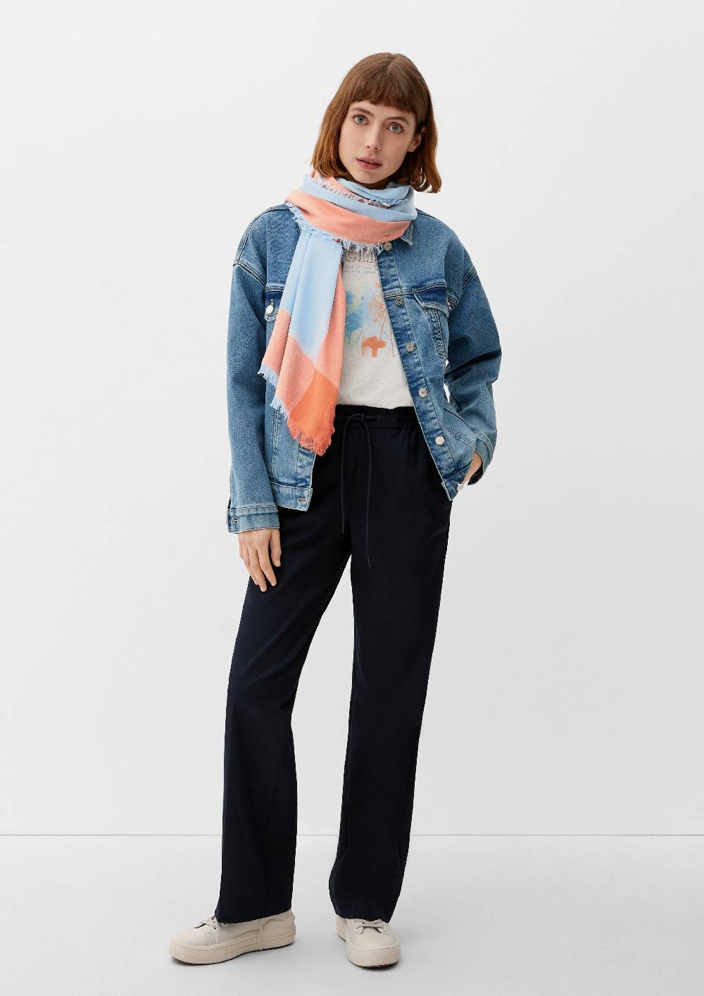 S.Oliver Viskoseschal In Zweifarbiger Optik